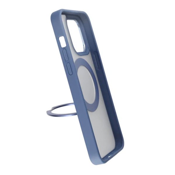 Rvelon iPhone 15 Pro Cover Roterbart MagSafe Stativ Blå