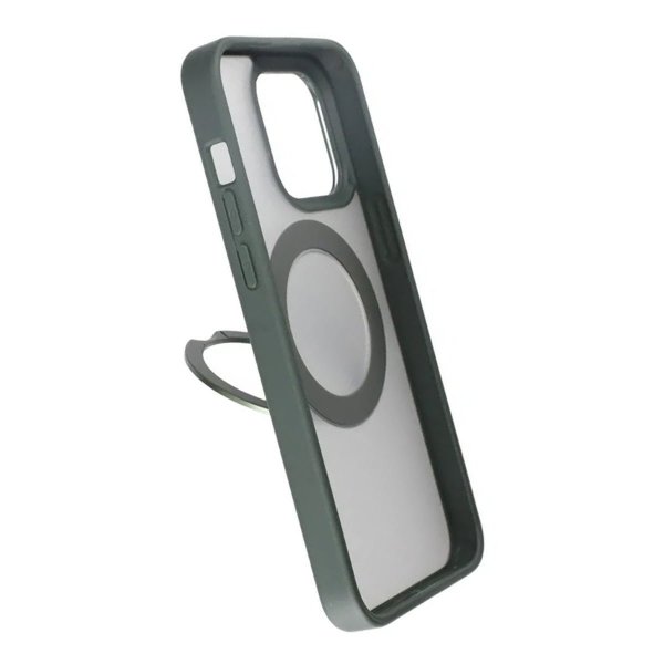 Rvelon iPhone 15 Pro Cover Roterbart MagSafe Stativ Grøn