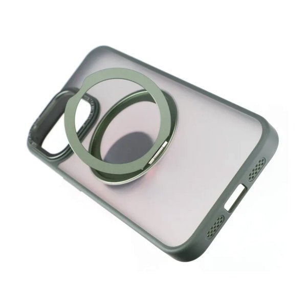 Rvelon iPhone 15 Pro Cover Roterbart MagSafe Stativ Grøn
