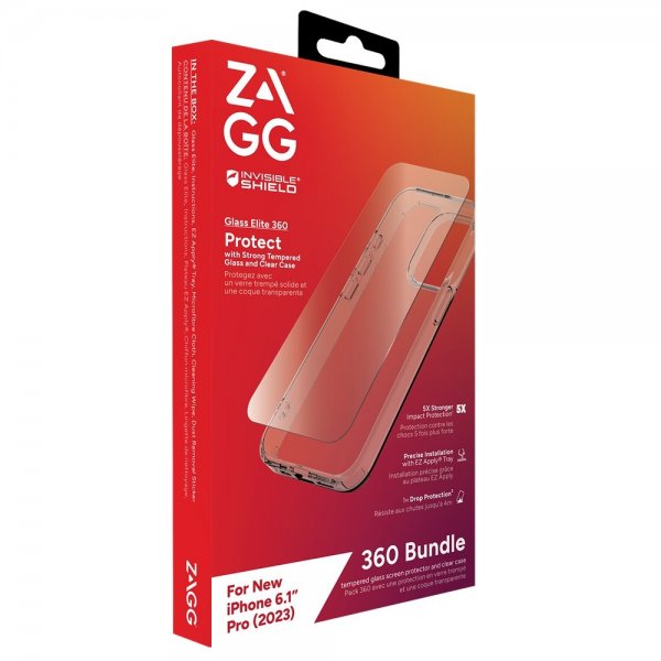 ZAGG InvisibleShield iPhone 15 Pro Cover med Skærmbeskyttelse Glass Elite 360