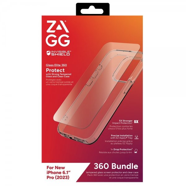 ZAGG InvisibleShield iPhone 15 Pro Cover med Skærmbeskyttelse Glass Elite 360