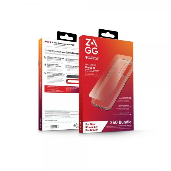 ZAGG InvisibleShield iPhone 15 Pro Cover med Skærmbeskyttelse Glass Elite 360