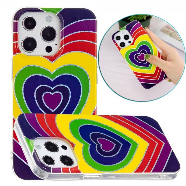 iPhone 15 Pro Cover Motiv Hjerte mønster
