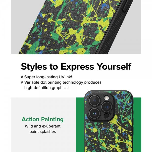 Ringke iPhone 15 Pro Cover Onyx Design Action Painting