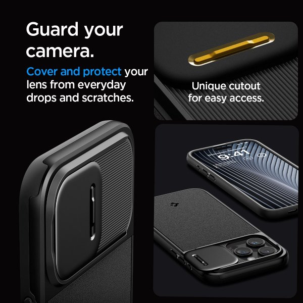 Spigen iPhone 15 Pro Cover Optik Armor MagFit Sort