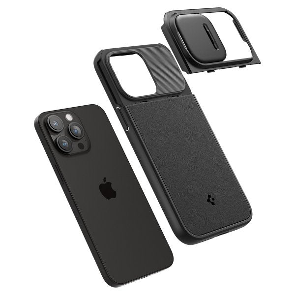 Spigen iPhone 15 Pro Cover Optik Armor MagFit Sort