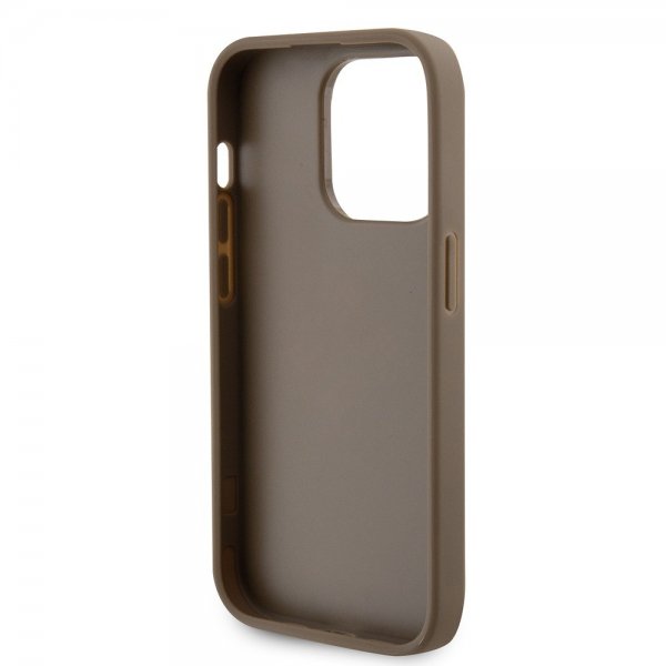 Guess iPhone 15 Pro Cover Perforeret Glitter Brun