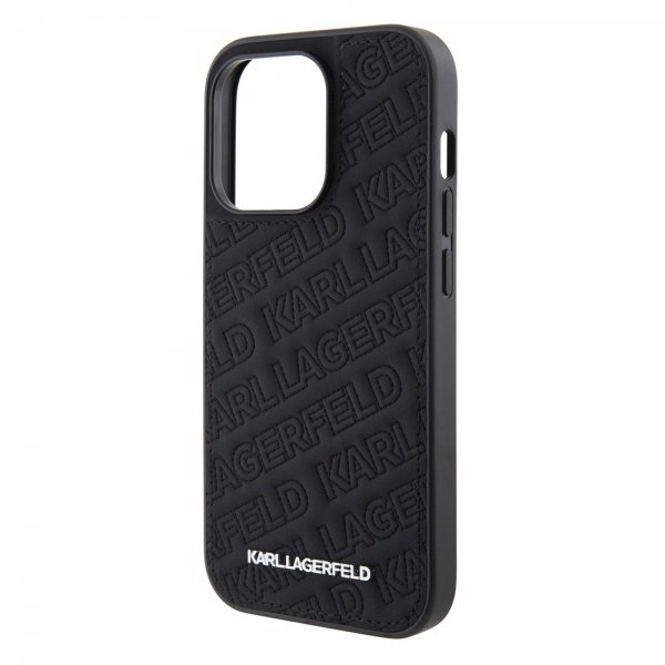 Karl Lagerfeld iPhone 15 Pro Cover Quilted K Pattern Sort