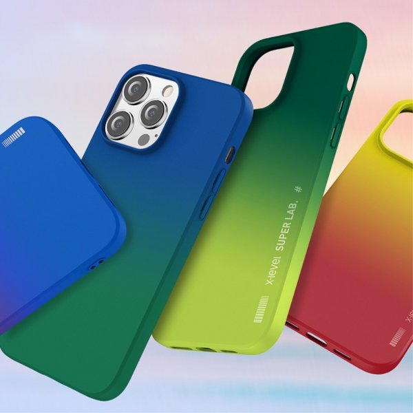 X-Level iPhone 15 Pro Cover Rainbow Series Blå