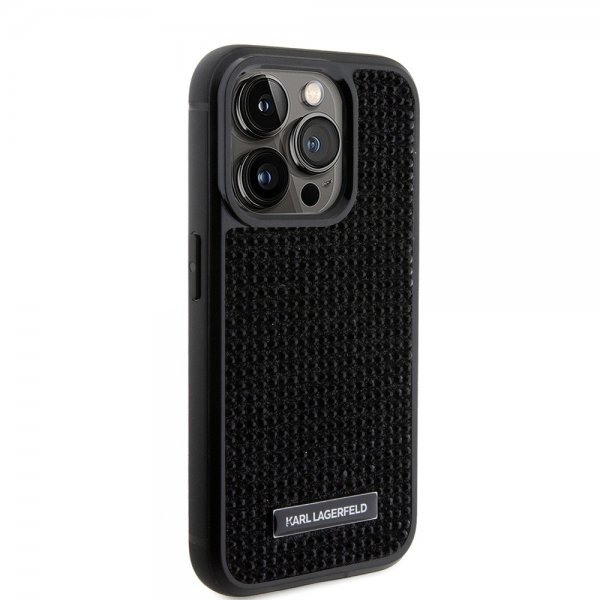 Karl Lagerfeld iPhone 15 Pro Cover Rhinestone Sort