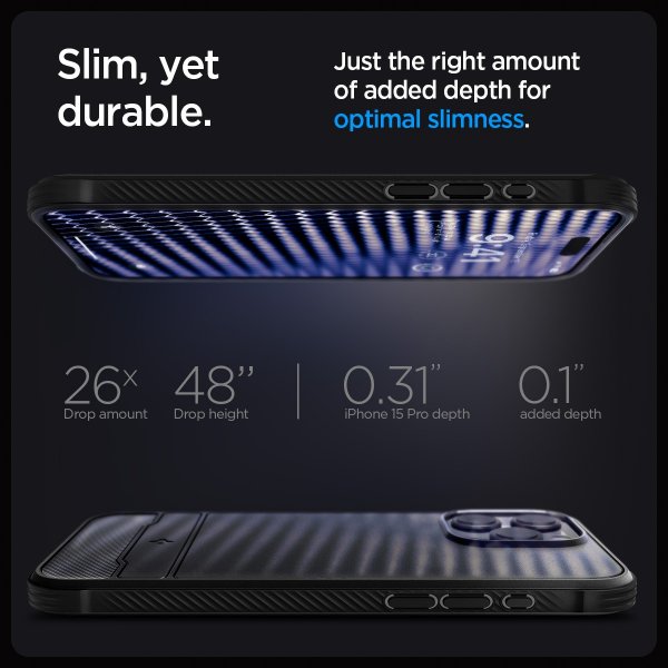 Spigen iPhone 15 Pro Cover Rugged Armor MagFit Mat Sort
