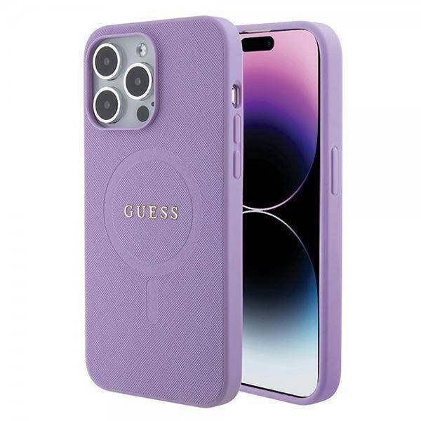 Guess iPhone 15 Pro Cover Saffiano MagSafe Lilla