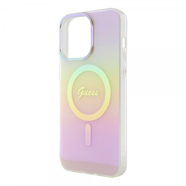 Guess iPhone 15 Pro Cover Script MagSafe Pink