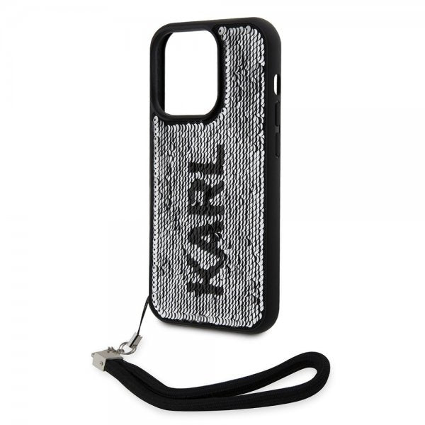 Karl Lagerfeld iPhone 15 Pro Cover Paillet Sort