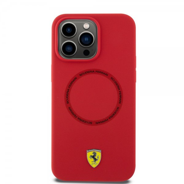 Ferrari iPhone 15 Pro Cover Silikone MagSafe Rød
