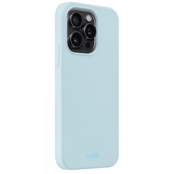 holdit iPhone 15 Pro Cover Silikone Mineral Blue