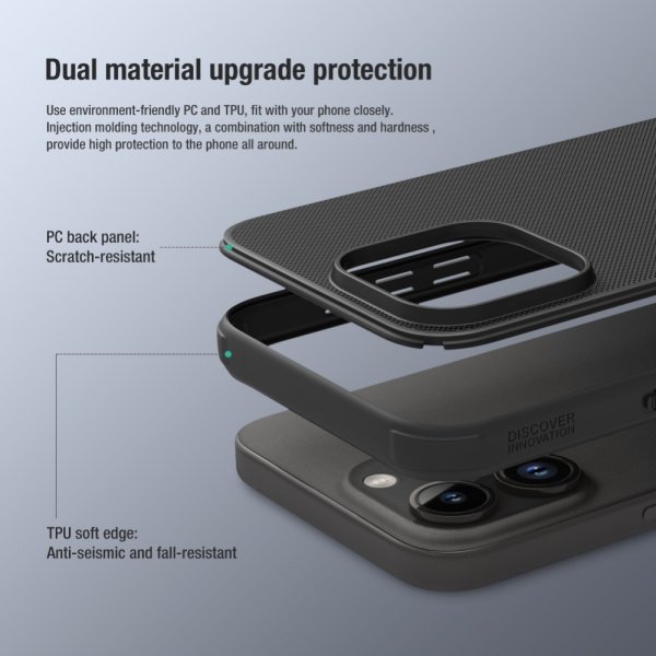 Nillkin iPhone 15 Pro Cover Super Frosted Shield Pro Blå