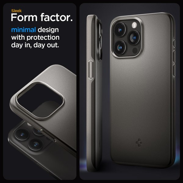 Spigen iPhone 15 Pro Cover Thin Fit Gunmetal