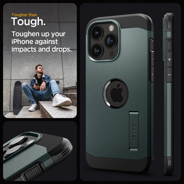 Spigen iPhone 15 Pro Cover Tough Armor MagFit Abyss Green
