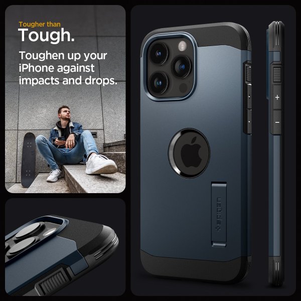 Spigen iPhone 15 Pro Cover Tough Armor MagFit Metal Slate