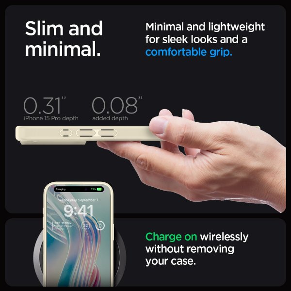 Spigen iPhone 15 Pro Cover Ultra Hybrid Mute Beige