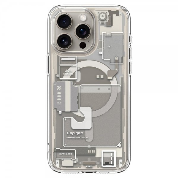 Spigen iPhone 15 Pro Cover Ultra Hybrid Zero One MagFit Natural Titanium