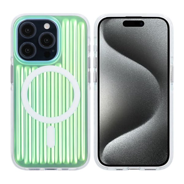 iPhone 15 Pro Cover MagSafe Reflektion Grøn