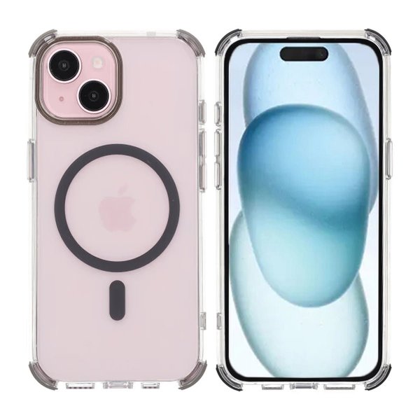 Rvelon iPhone 15 Cover Forstærkede Hjørner Grå