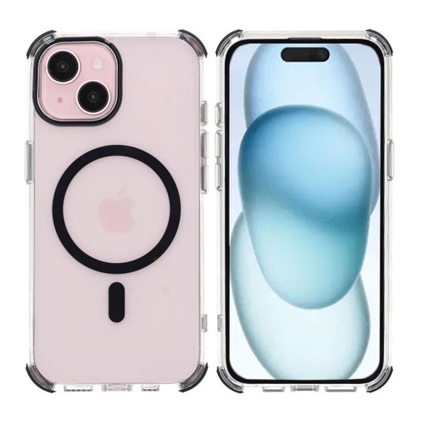 Rvelon iPhone 15 Cover Forstærkede Hjørner Sort