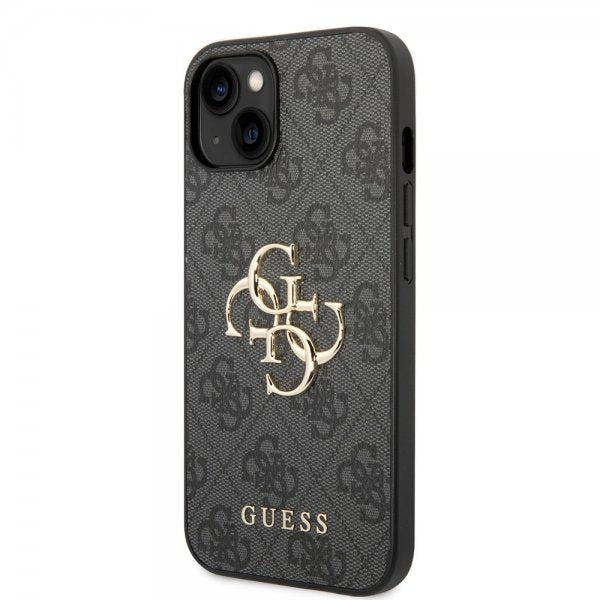 Guess iPhone 15 Cover 4G Logo Grå