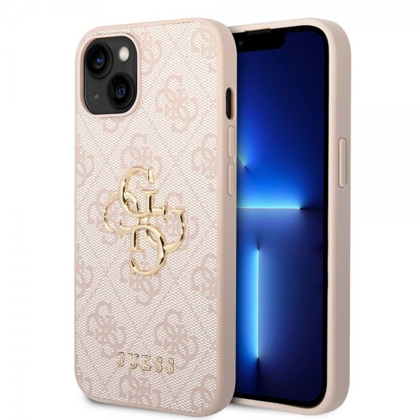 Guess iPhone 15 Cover 4G Logo Rosa