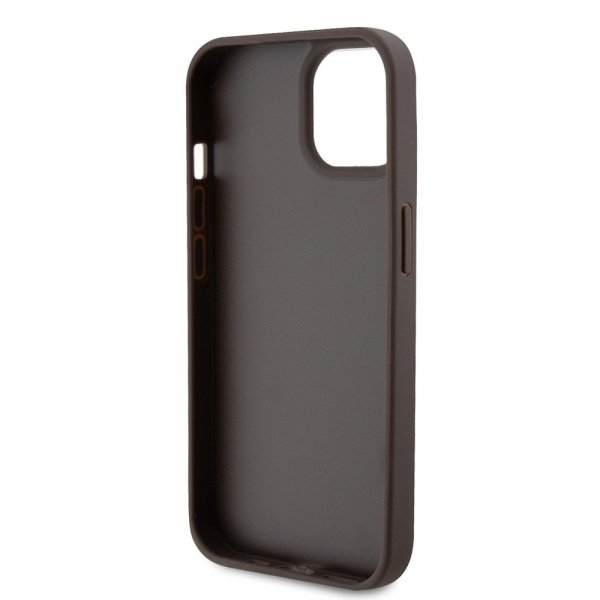 Guess iPhone 15 Cover 4G Metal Triangle Strass Brun