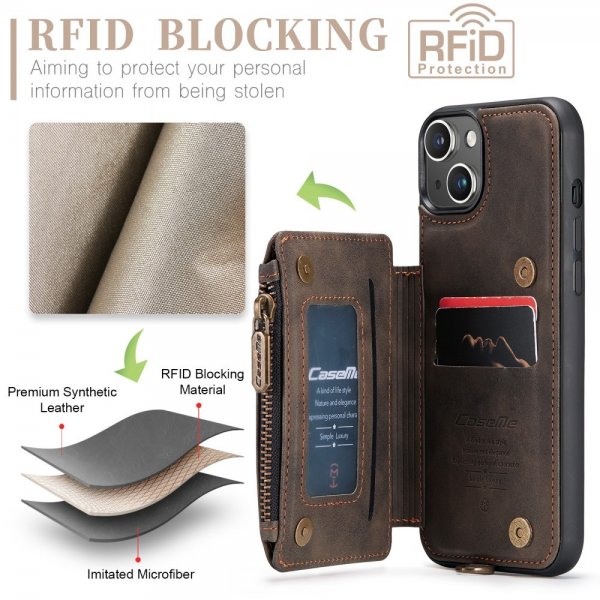 CaseMe iPhone 15 Cover C20 Series Kaffe