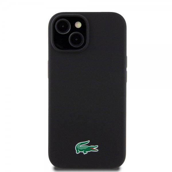 Lacoste iPhone 15 Plus Cover Croc Logo MagSafe Sort