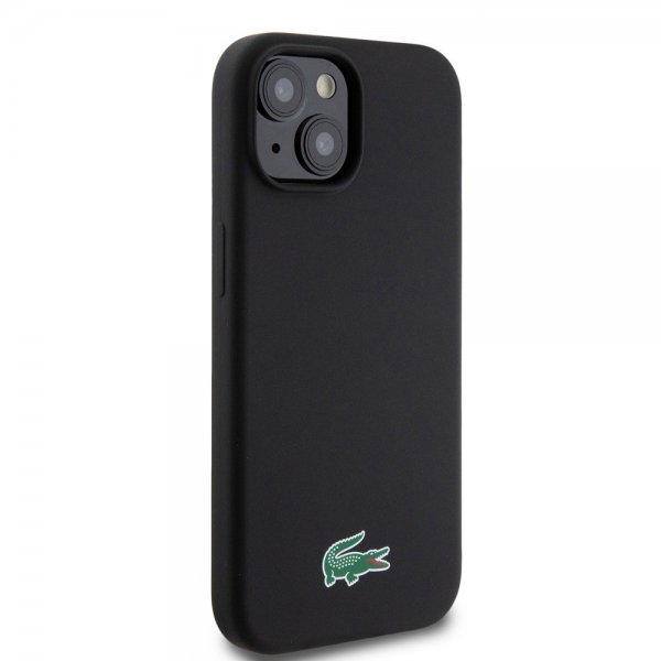 Lacoste iPhone 15 Plus Cover Croc Logo MagSafe Sort
