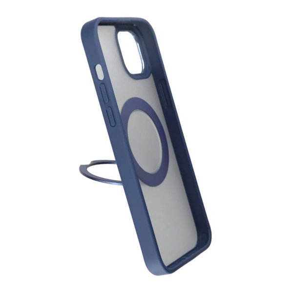 Rvelon iPhone 15 Cover Drejbart MagSafe Stativ Blå