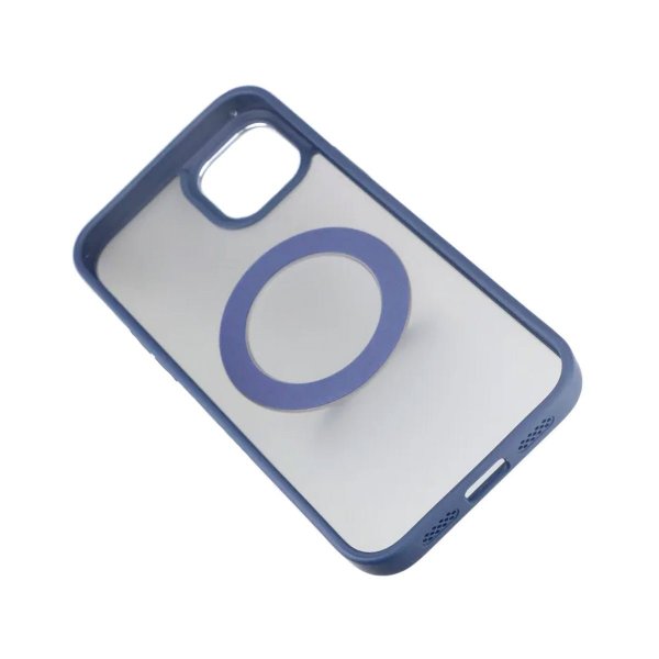 Rvelon iPhone 15 Cover Drejbart MagSafe Stativ Blå