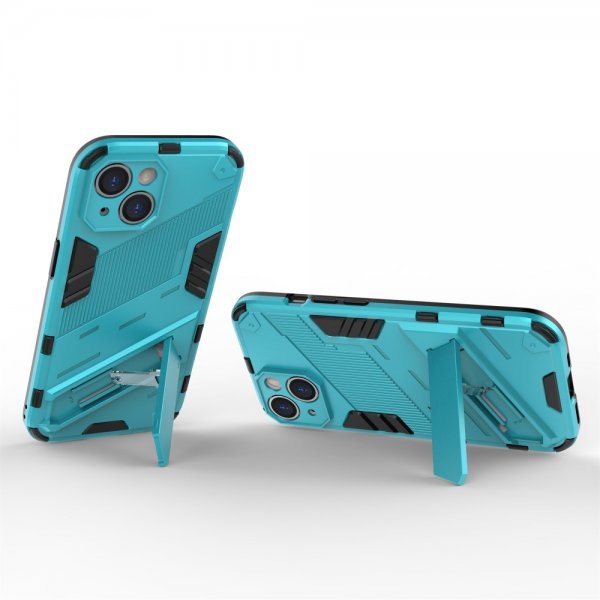 iPhone 15 Cover med Stander Lyseblå
