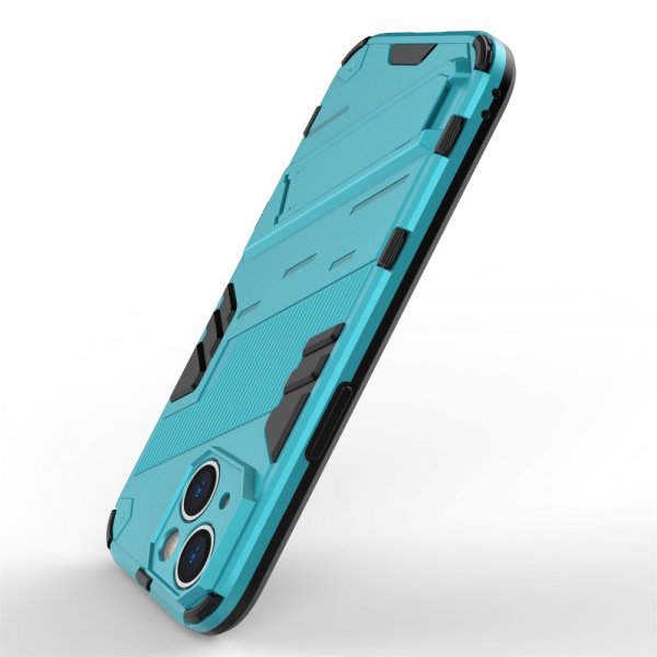 iPhone 15 Cover med Stander Lyseblå