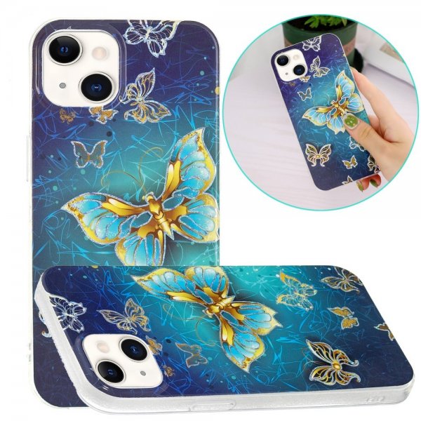 iPhone 15 Cover Motiv Sommerfugle med glimmer