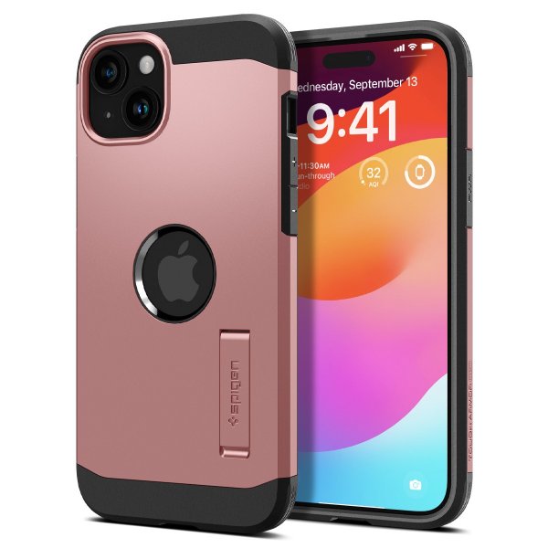 Spigen iPhone 15 Cover Tough Armor MagFit Rose Gold
