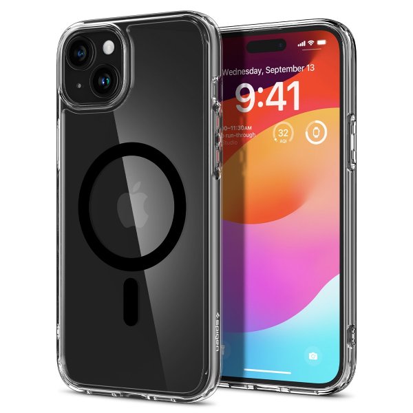 Spigen iPhone 15 Cover Ultra Hybrid MagFit Sort
