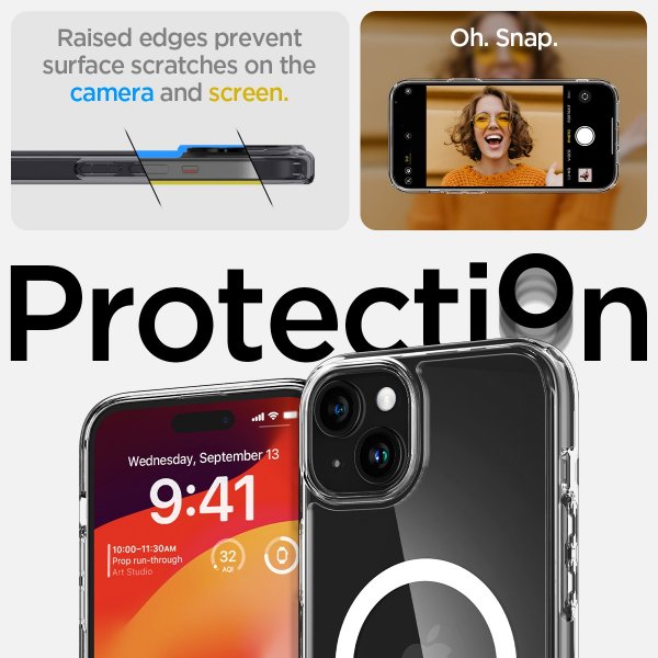 Spigen iPhone 15 Cover Ultra Hybrid MagFit Hvid
