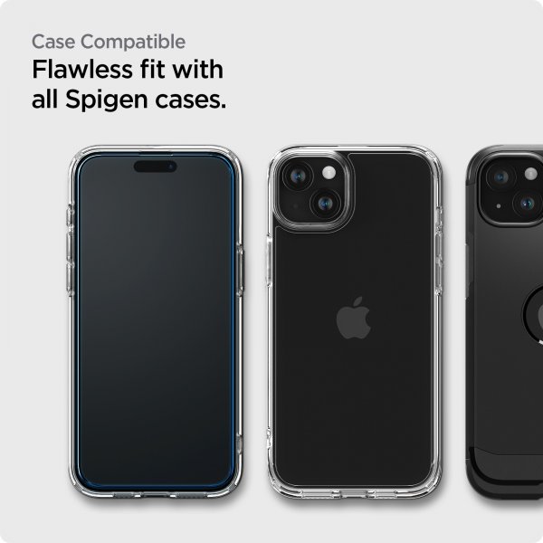 Spigen iPhone 15 Skærmbeskyttelse GLAS.tR ALIGNmaster 2-pak
