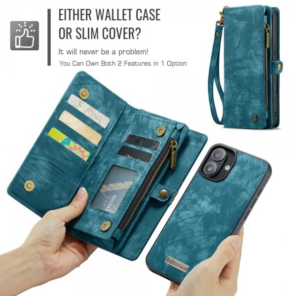 CaseMe iPhone 16 Etui 008 Series Aftageligt Cover Blå