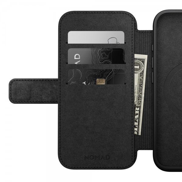 Nomad iPhone 16 Modern Læder Folio Cover Sort
