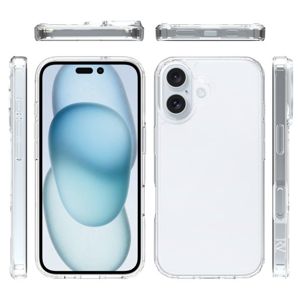 Rvelon iPhone 16 Cover Stødsikkert Transparent