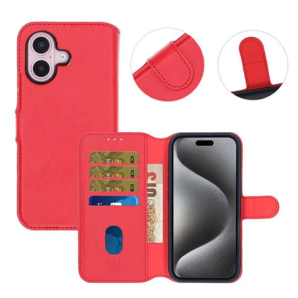 Rvelon iPhone 16 Cover Magnetisk Aftageligt Etui Rød