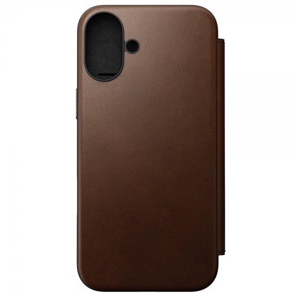 Nomad iPhone 16 Plus Cover Modern Leather Folio Brun