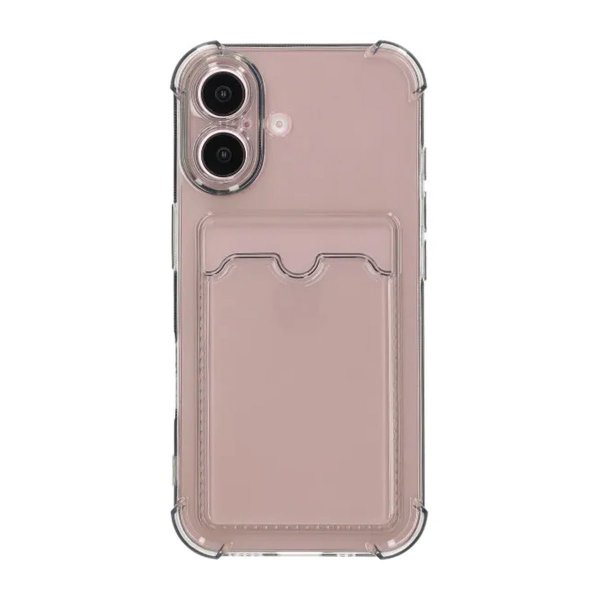 iPhone 16 Plus Cover Kortholder Stødsikkert Sort